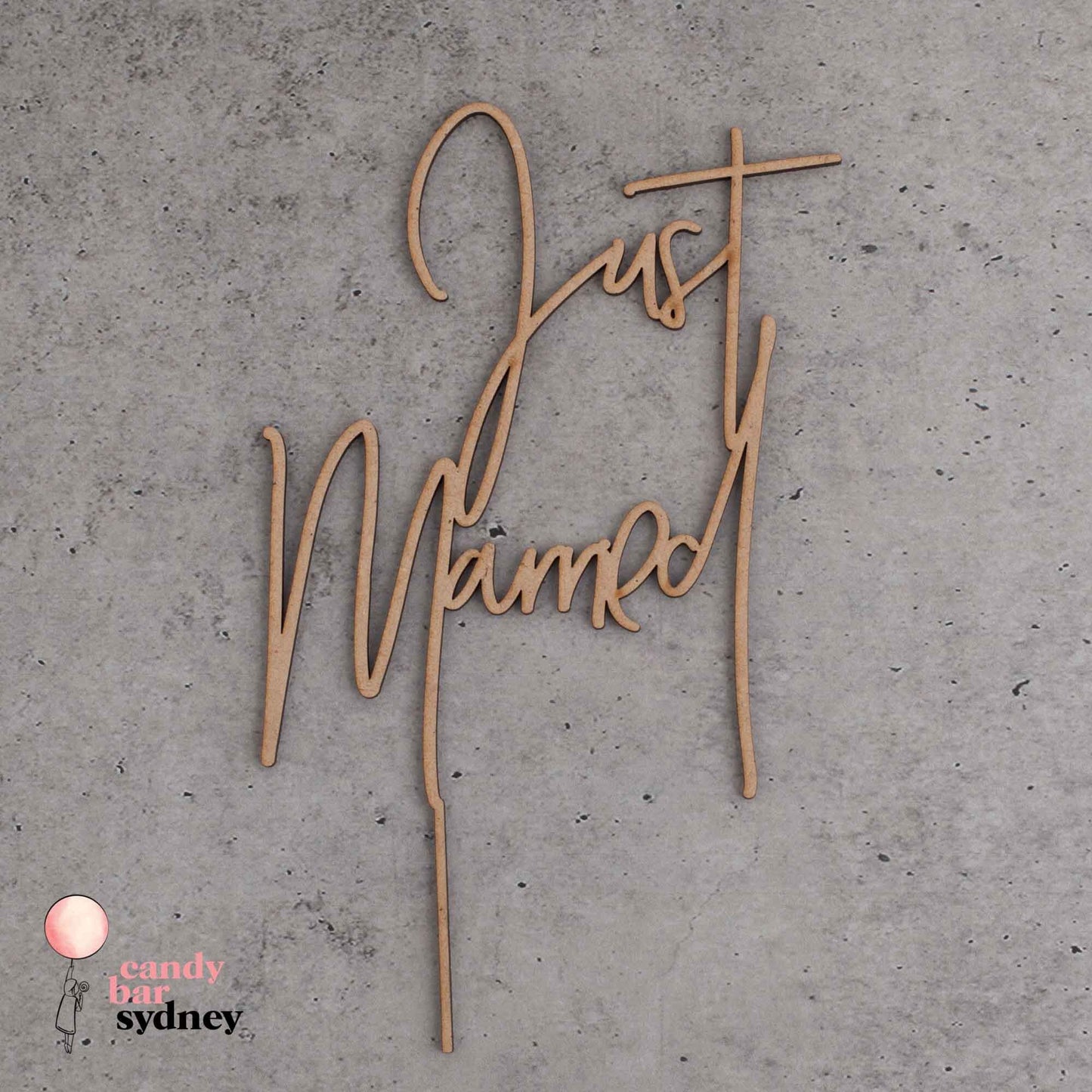 Just Married Cake Topper - Modern Script - Custom Cake Toppers - Engagement Cake Toppers - Letterfy