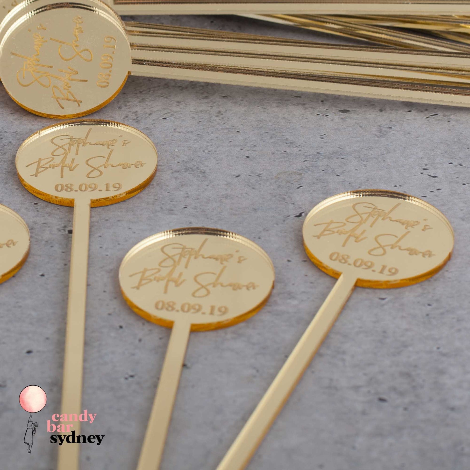 Personalised Drink Stirrers Style 5 - Custom Wedding Gifts - Acrylic Drink Stirrer Swizzle Sticks - Letterfy