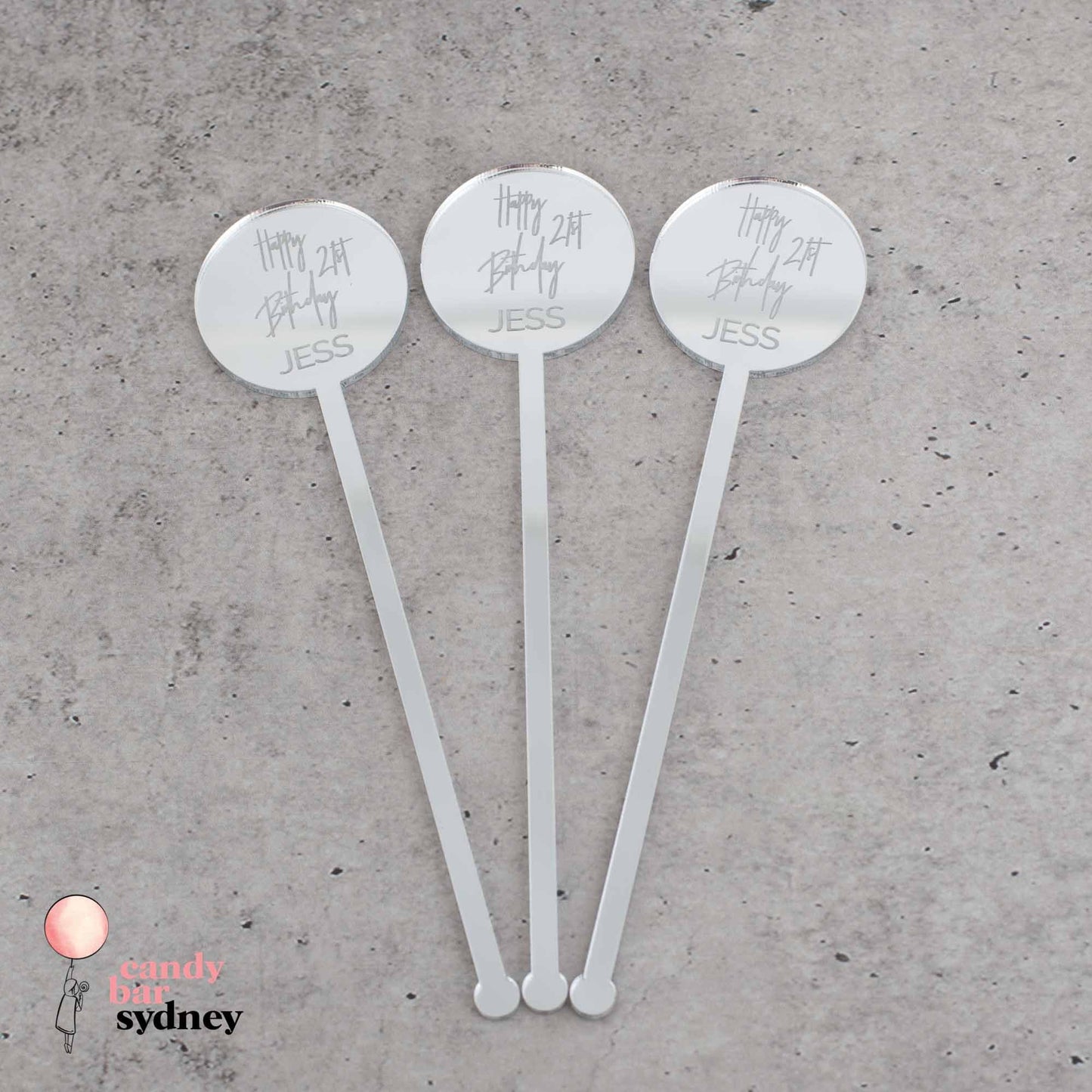 Personalised Drink Stirrers Style 5 - Custom Wedding Gifts - Acrylic Drink Stirrer Swizzle Sticks - Letterfy