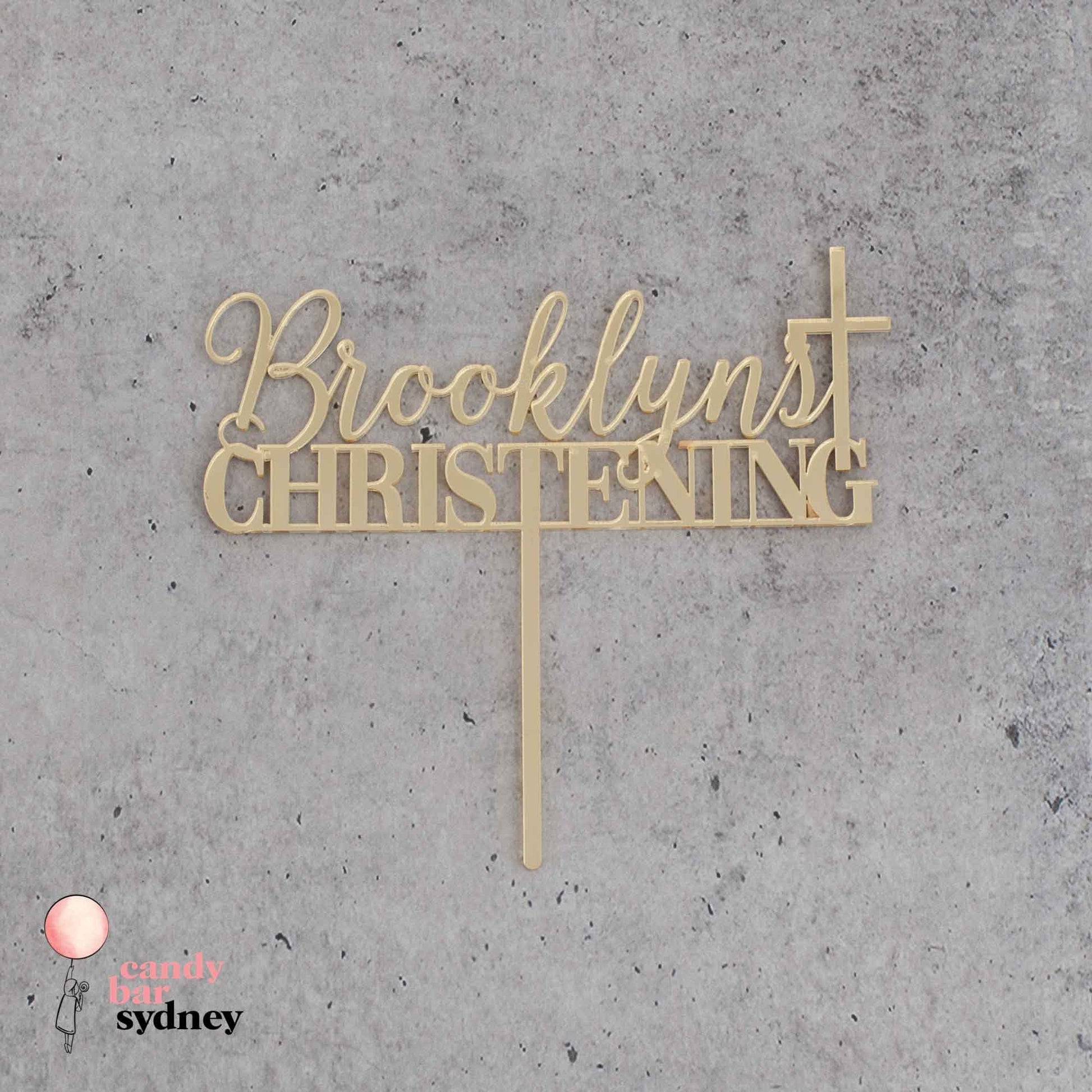 Personalised Christening Cake Topper - Custom Cake Toppers - Baptism Cake Toppers - Letterfy