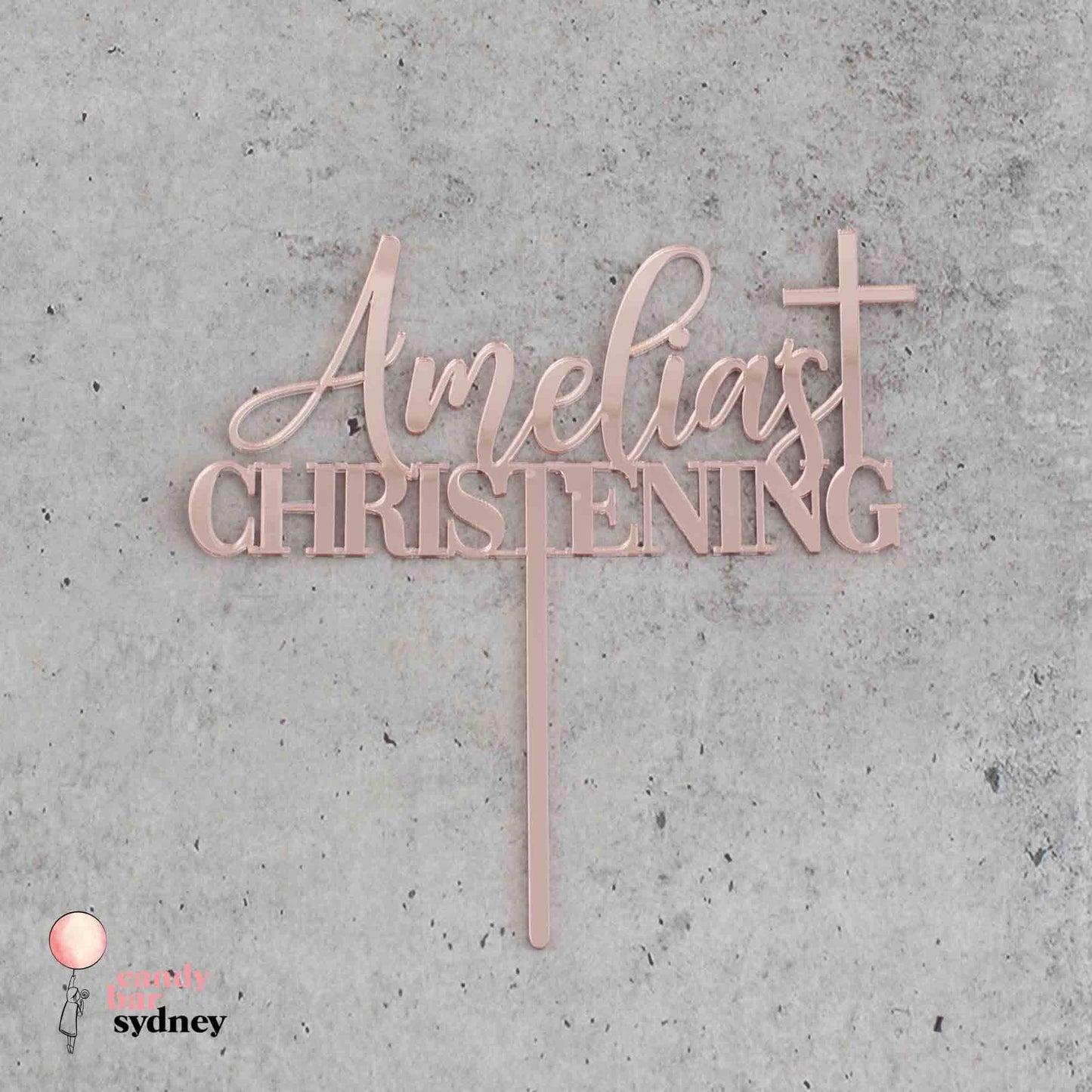Personalised Christening Cake Topper - Custom Cake Toppers - Baptism Cake Toppers - Letterfy