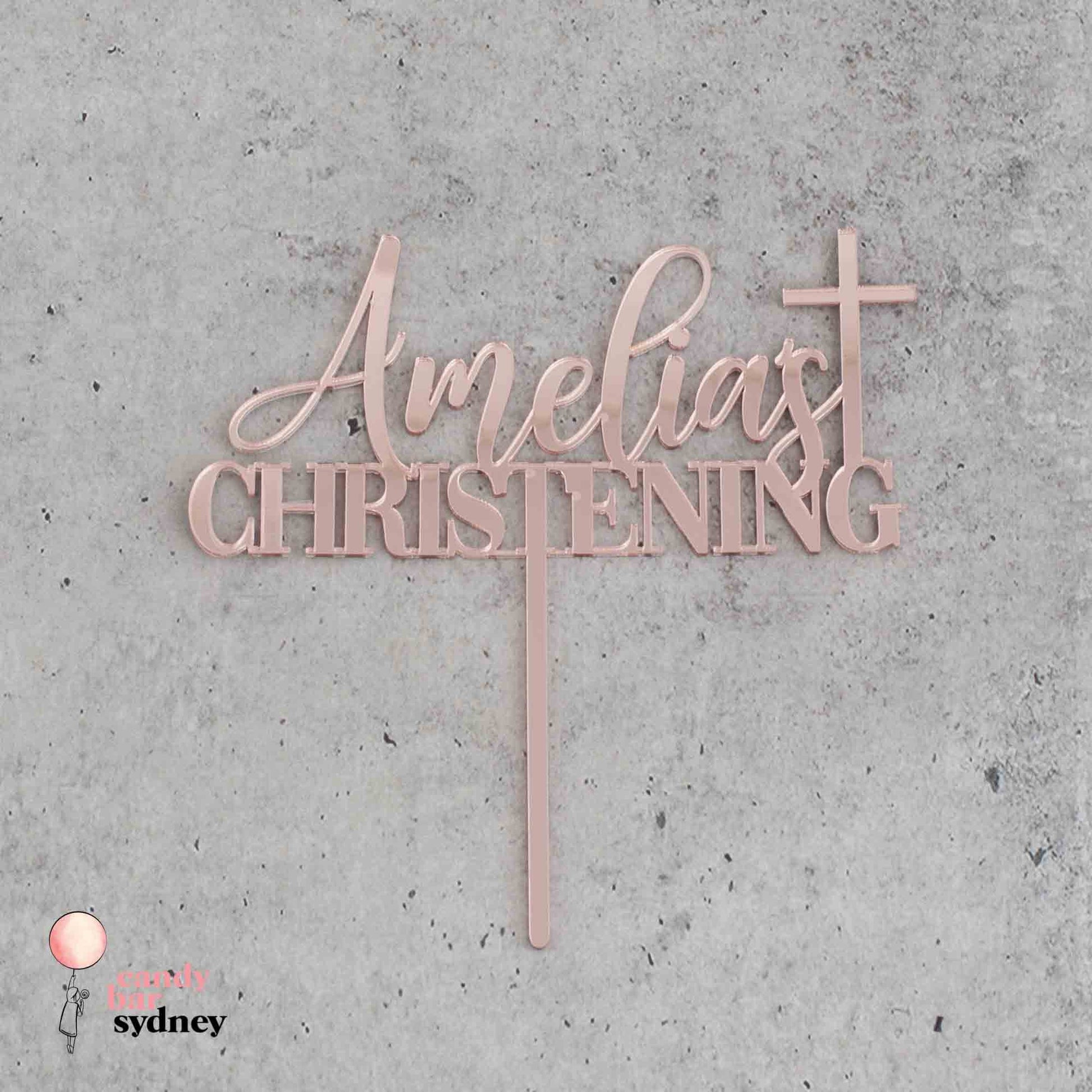 Personalised Christening Cake Topper - Custom Cake Toppers - Baptism Cake Toppers - Letterfy