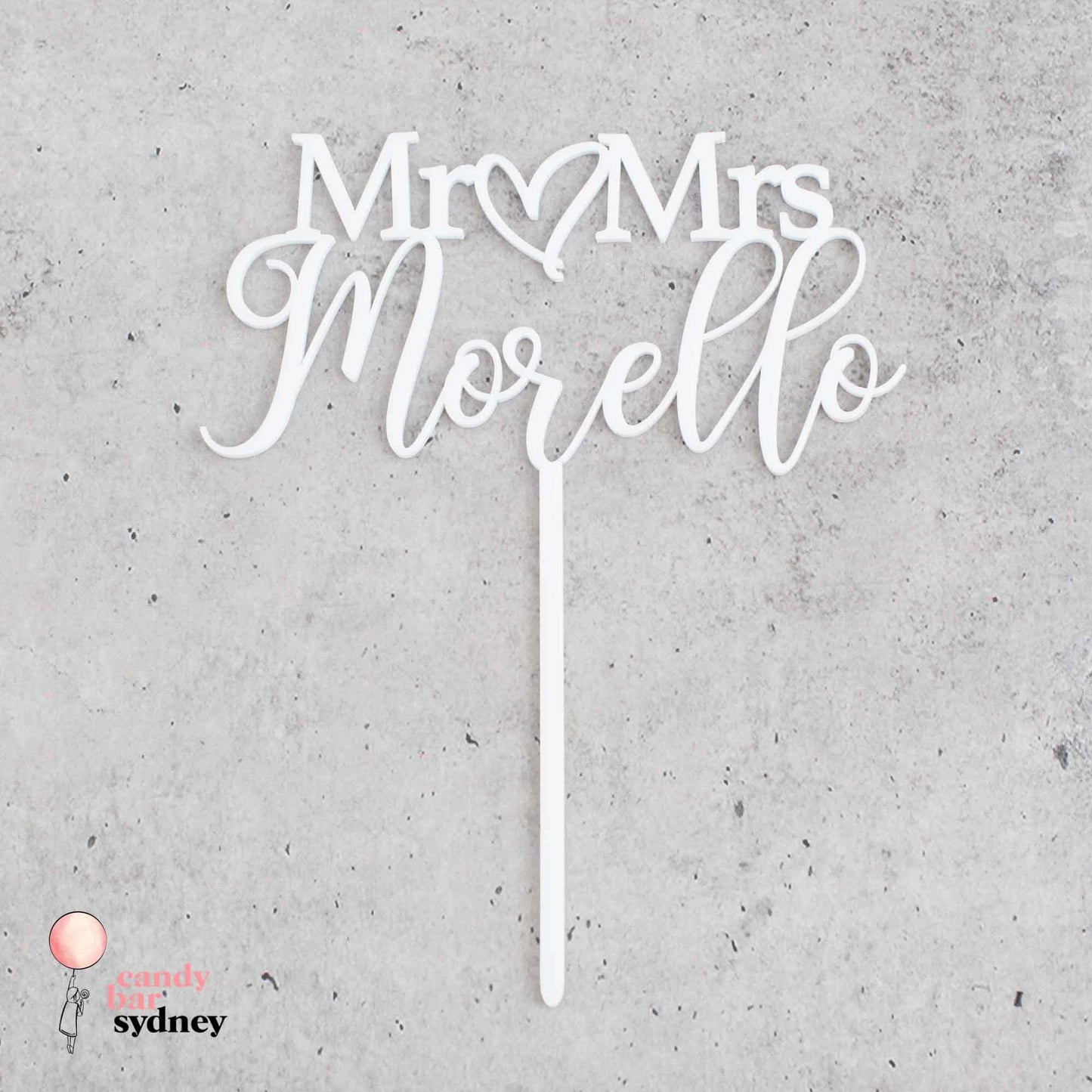 Mr & Mrs Personalised Wedding Cake Topper Style 2- Custom Cake Toppers - Acrylic Wedding Cake Toppers - Letterfy