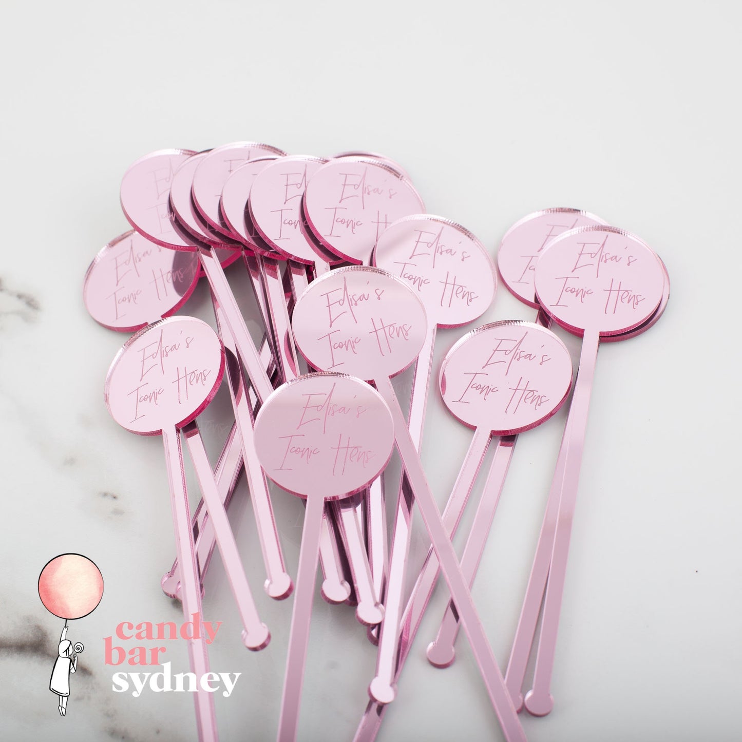 Personalised Drink Stirrers Style 5 - Custom Wedding Gifts - Acrylic Drink Stirrer Swizzle Sticks - Letterfy