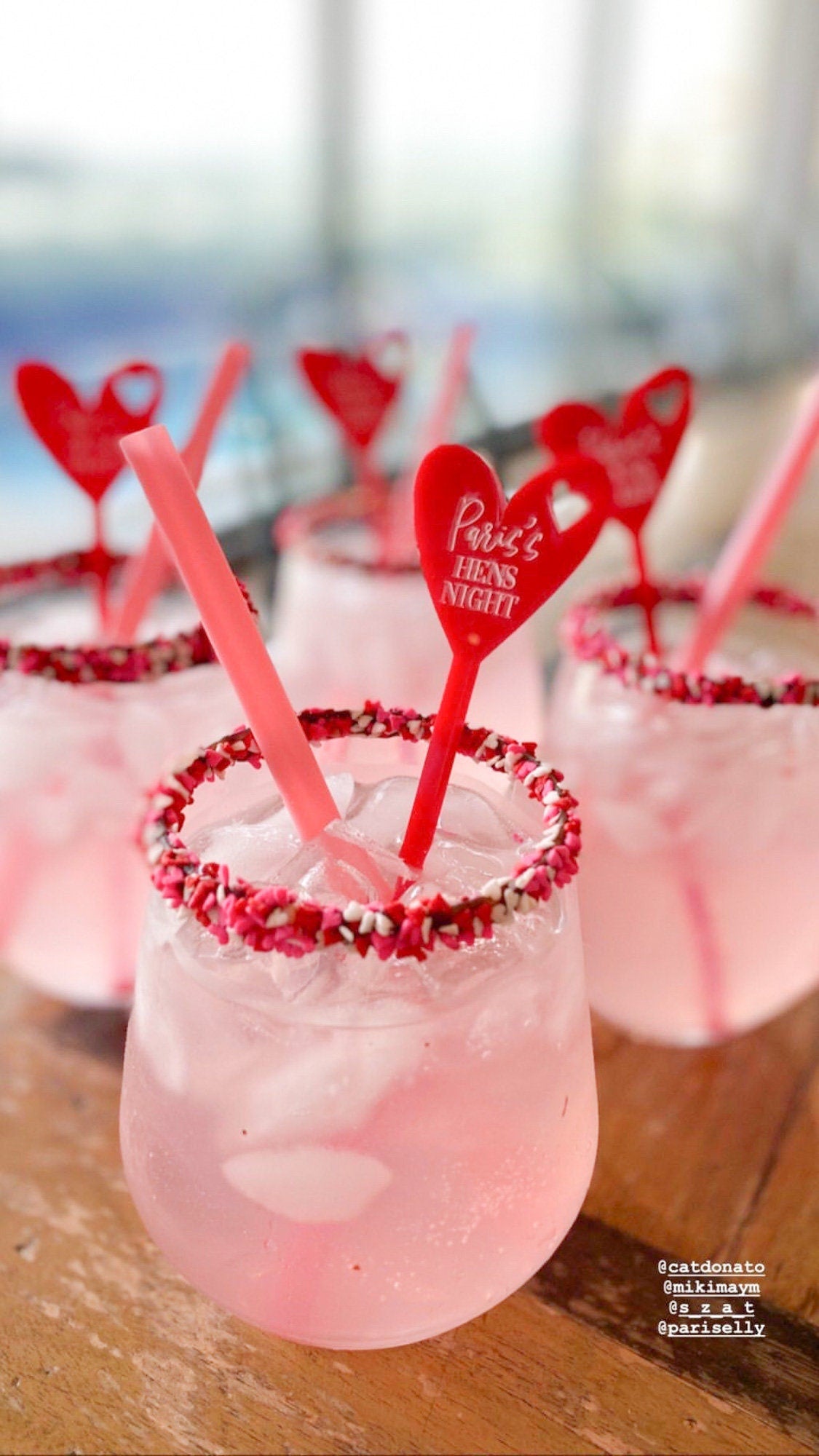 Heart Personalised Drink Stirrers - Custom Wedding Gifts - Acrylic Drink Stirrer Swizzle Sticks - Letterfy