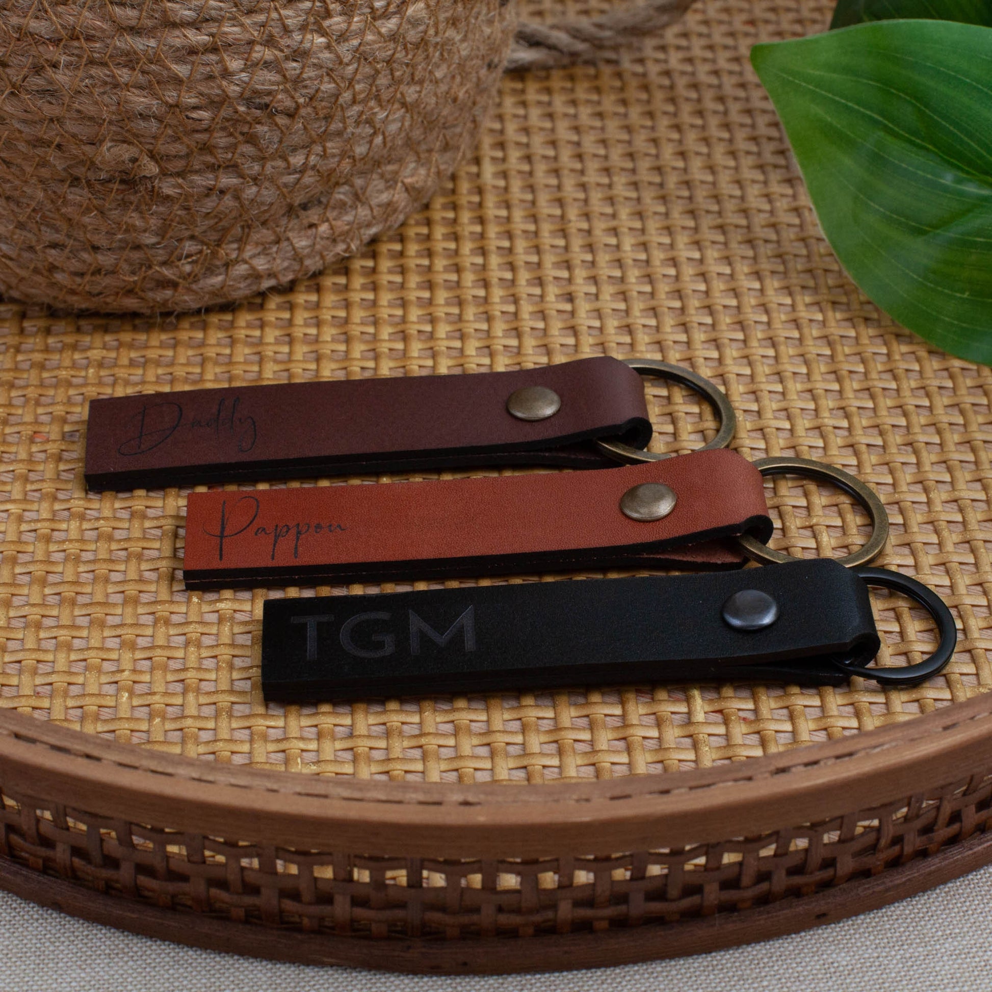 Custom Leather Keyring | Personalised Leather Keyring | Father's Day Gift - Letterfy