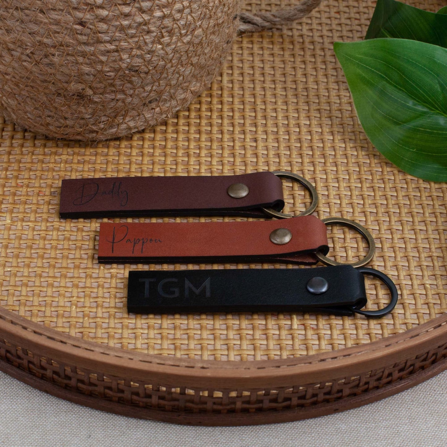 Custom Leather Keyring | Personalised Leather Keyring | Father's Day Gift - Letterfy