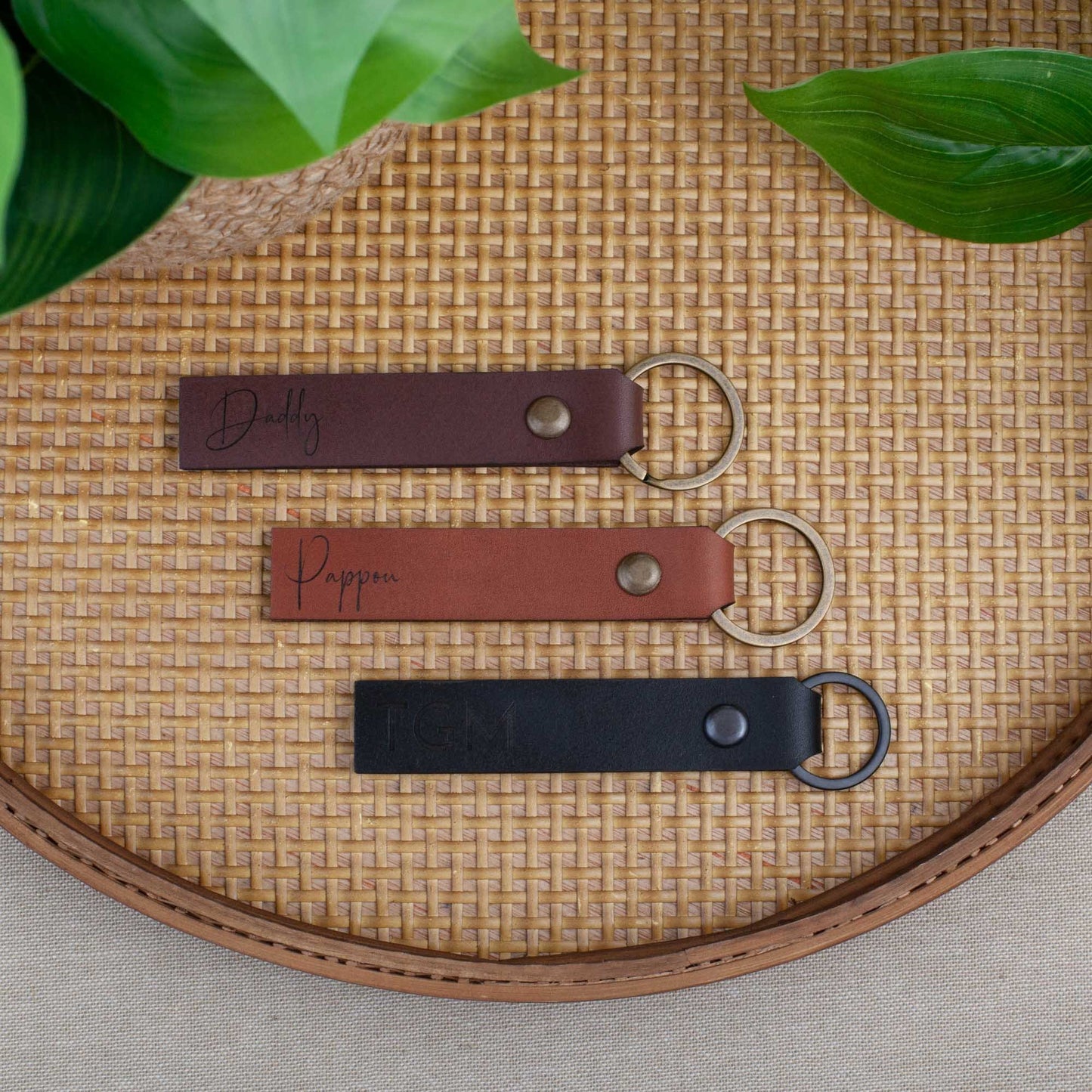Custom Leather Keyring | Personalised Leather Keyring | Father's Day Gift - Letterfy