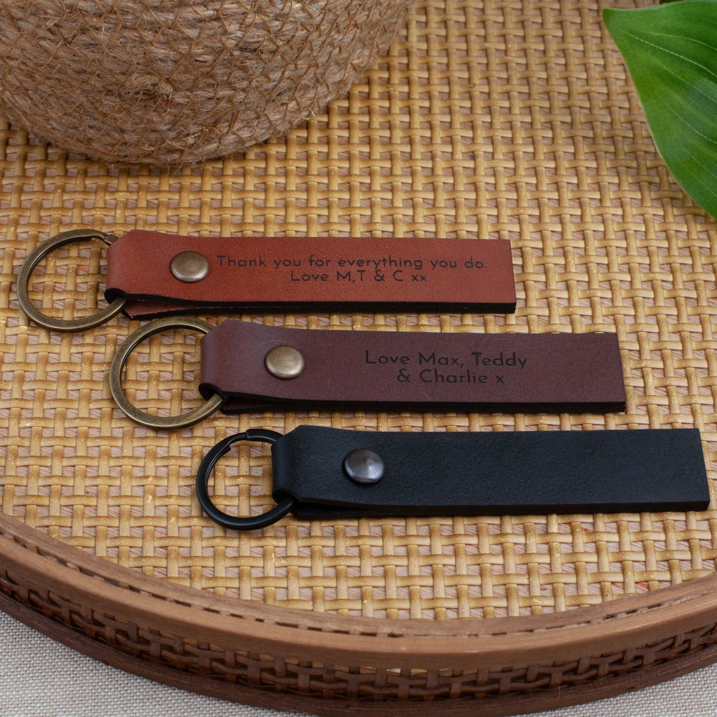 Custom Leather Keyring | Personalised Leather Keyring | Father's Day Gift - Letterfy