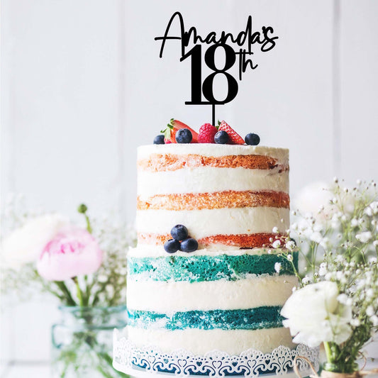 Name & Age Custom Cake Topper Style 2 - Birthday Topper - Letterfy