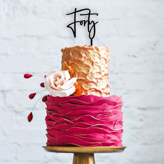 Forty 40th Birthday Cake Topper - Style 2 - Personalised Cake Toppers - Letterfy