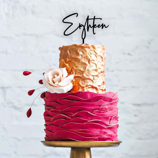 Eighteen 18th Birthday Cake Topper - Style 2 - Personalised Cake Toppers - Letterfy