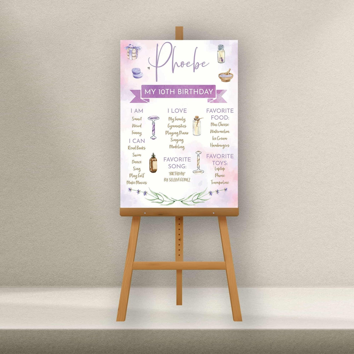 Personalised Pamper Birthday Milestone Board - Letterfy