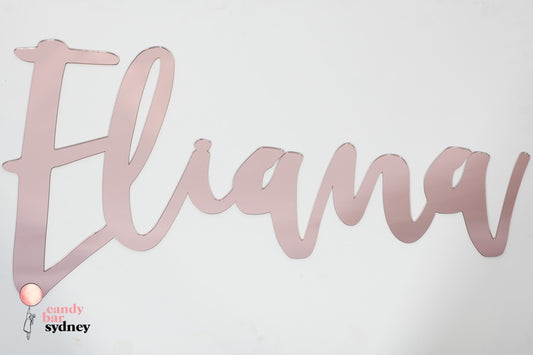 Rose Gold Acrylic Personalised Name Script Sign