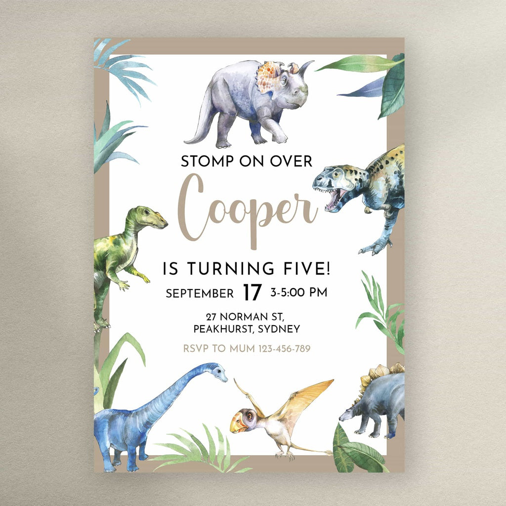 Dinosaur Birthday Invitation