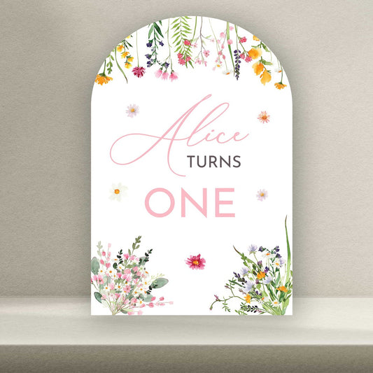 Flowers personalised birthday sign