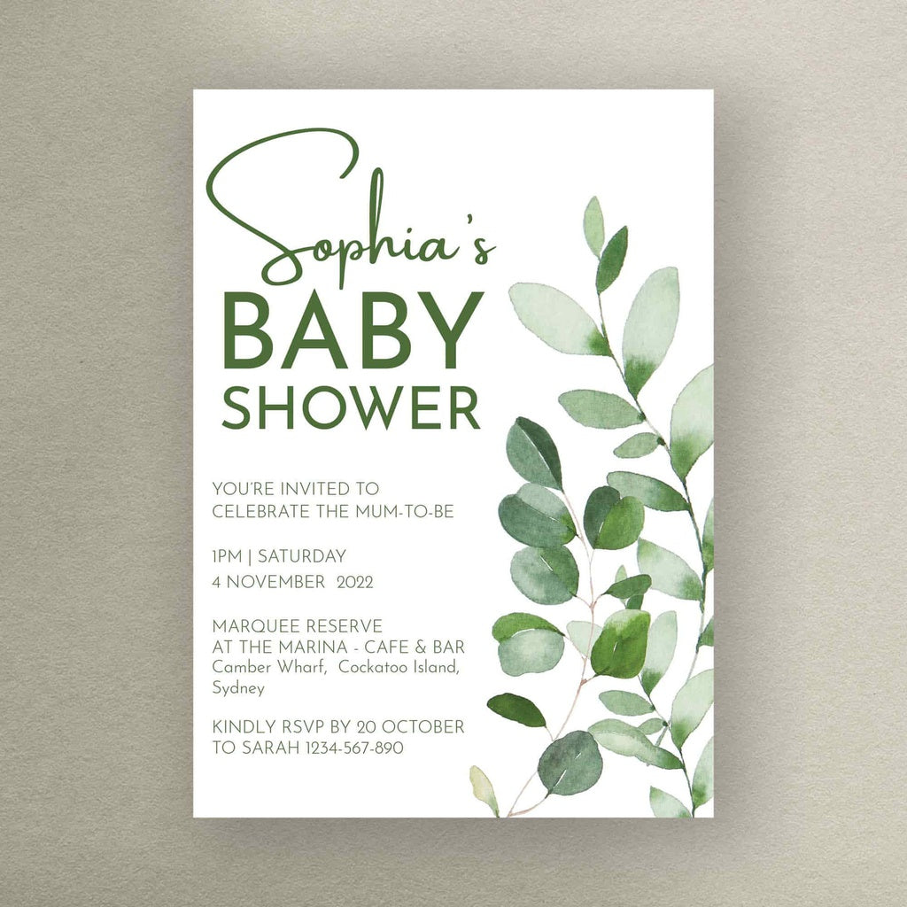 Leaves Baby Shower Invitation - Style 1