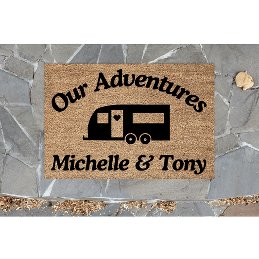 Our Adventures Personalised Caravan Doormat