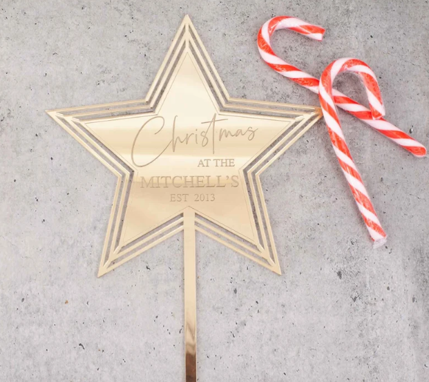 Personalised Christmas Tree Star Topper