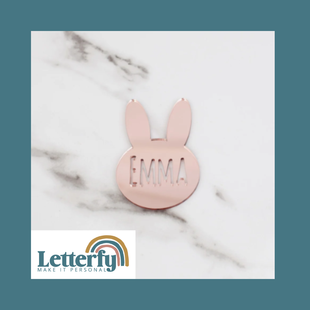 Personalised Easter Bunny Ears hamper tag with name