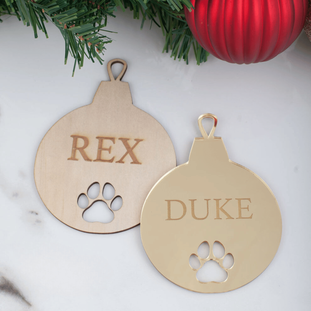 Personalised Christmas Pet Dog Bauble - Custom Decorations - Pet Toys