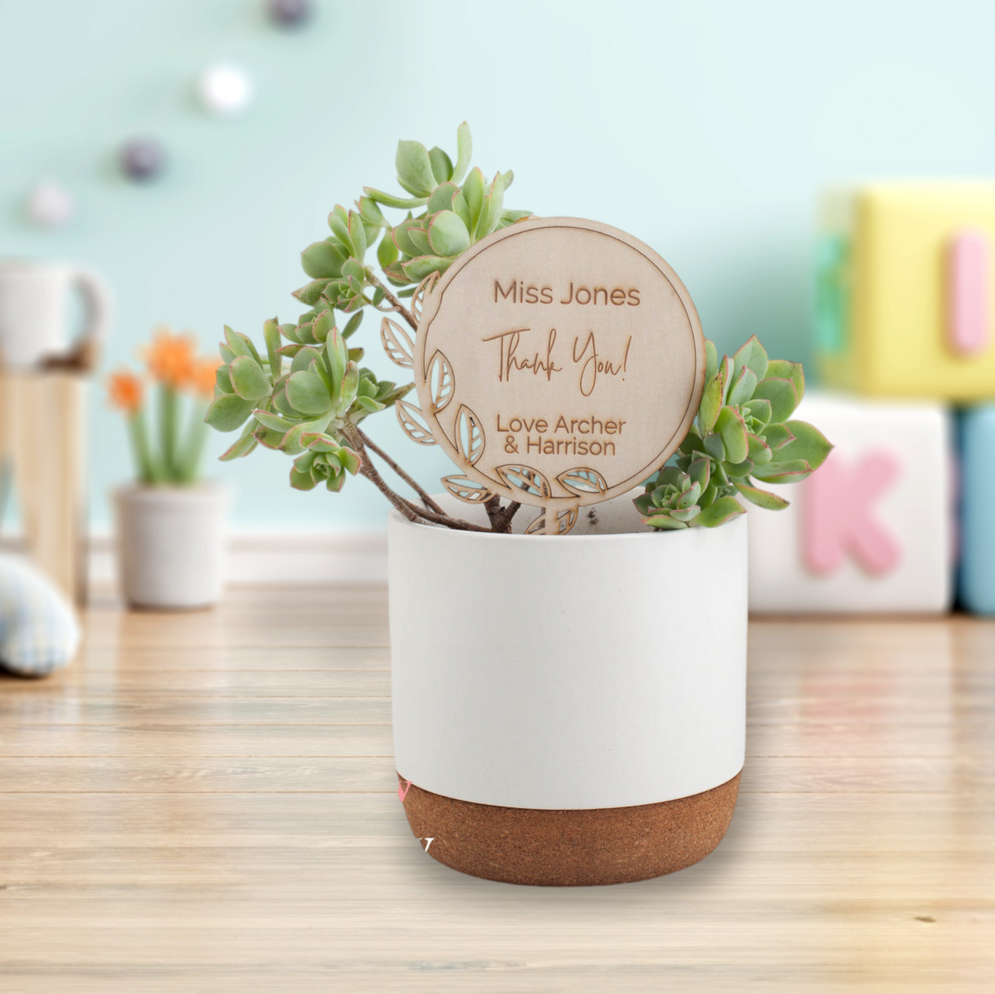 Teacher's Gift Personalised Planter Stick Style 2 - Custom Gifts - Engraved Presents