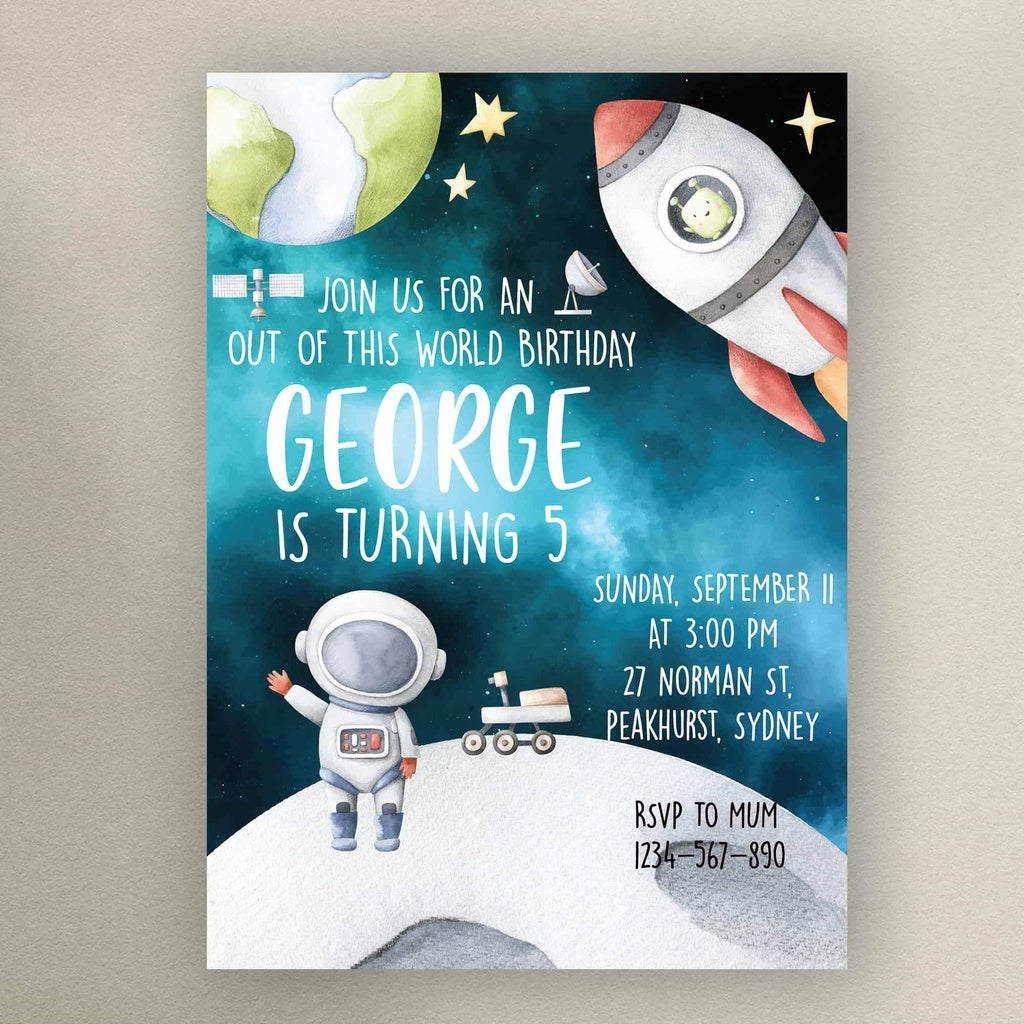 Space Birthday Invitation