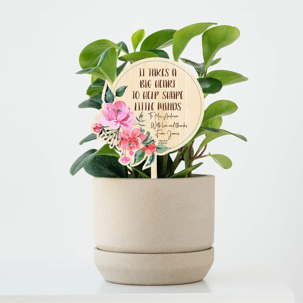 Teacher's Gift Personalised Floral Planter Stick