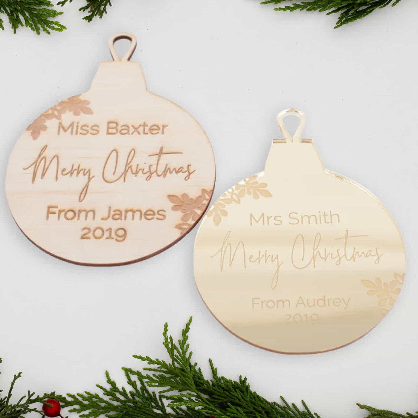 Teacher Gift Christmas Bauble ornament