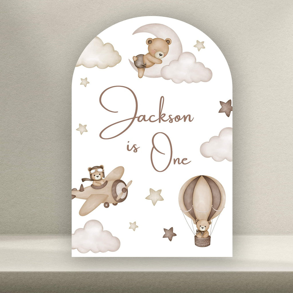 Teddy Bear birthday plaque arch background