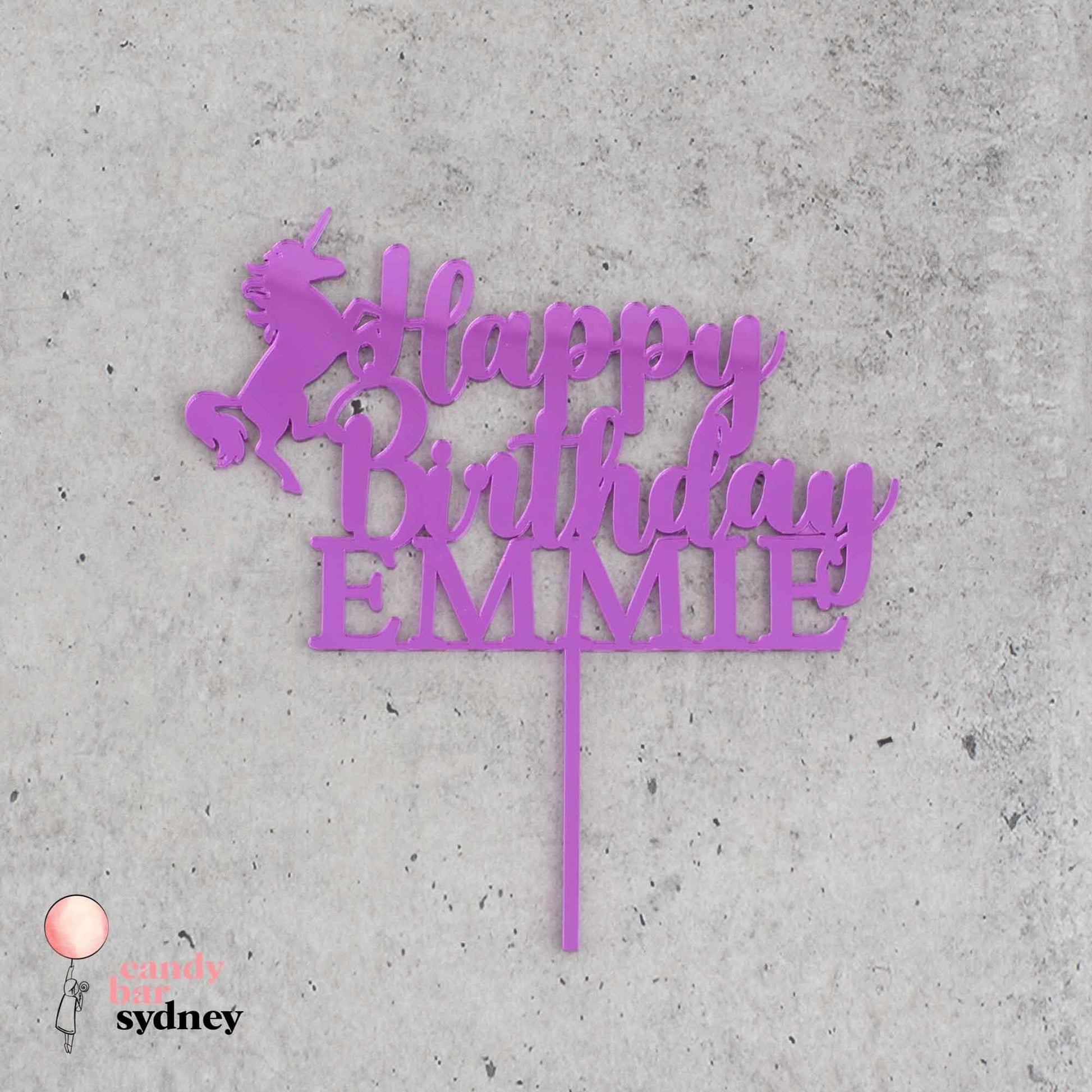 Custom Unicorn Birthday Cake Topper - Girls Birthday Party - Personalised Cake Toppers - Letterfy 