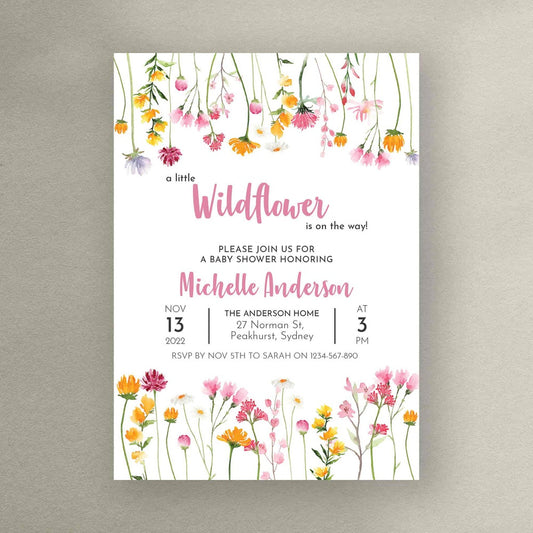 Flowers Baby Shower Invitation