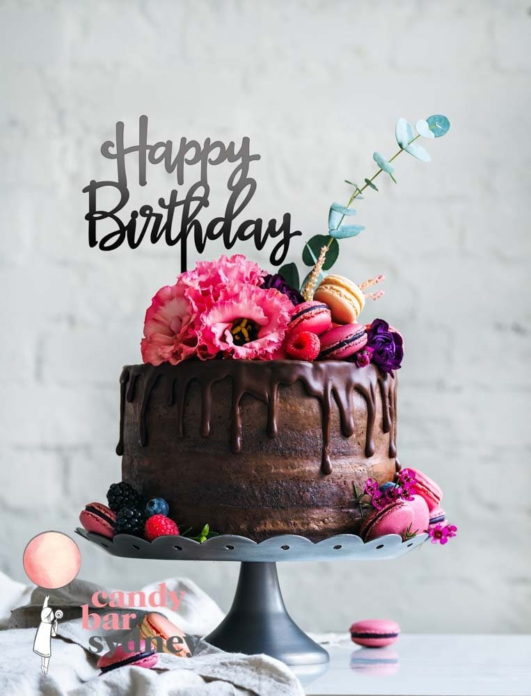 Happy Birthday Cake Topper - Birthday Cake Decorations - Party Decorations - Letterfy 