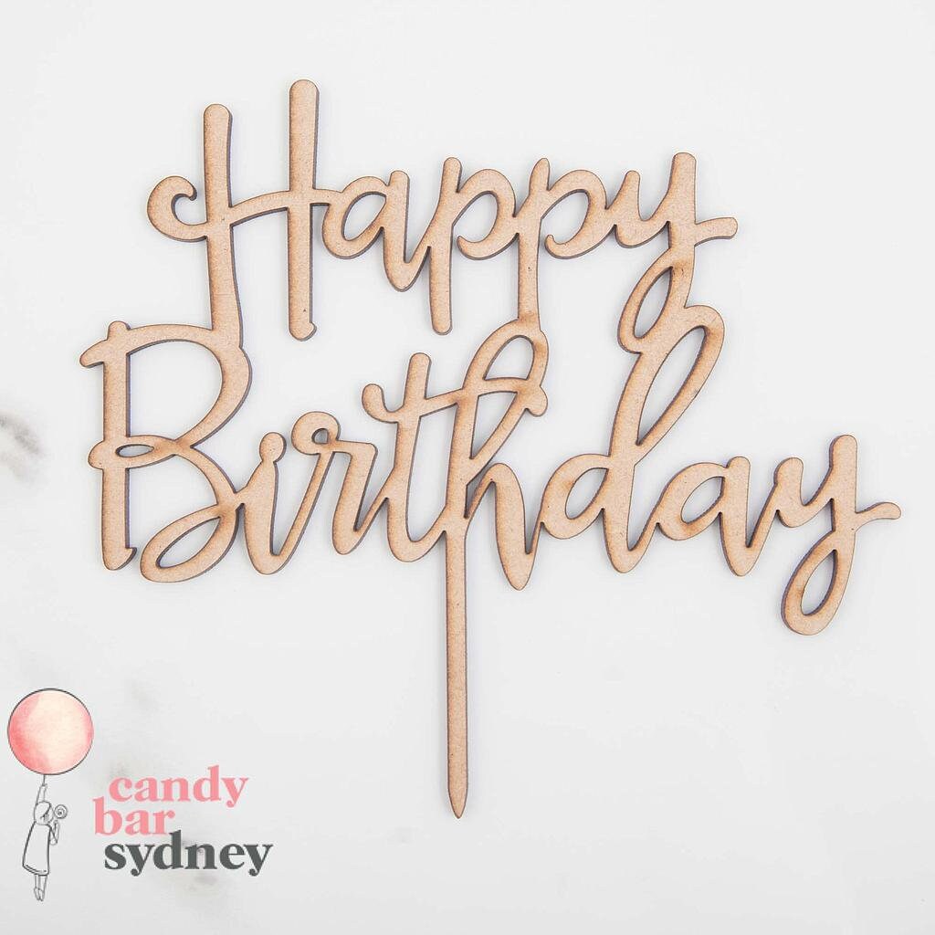 Happy Birthday Cake Topper - Birthday Cake Decorations - Party Decorations - Letterfy 