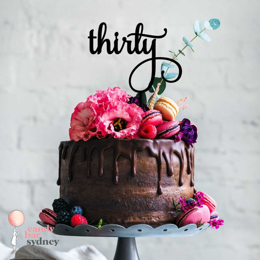 Thirty 30th Birthday Cake Topper - Cake Decorations - Thirtieth Party - Letterfy 