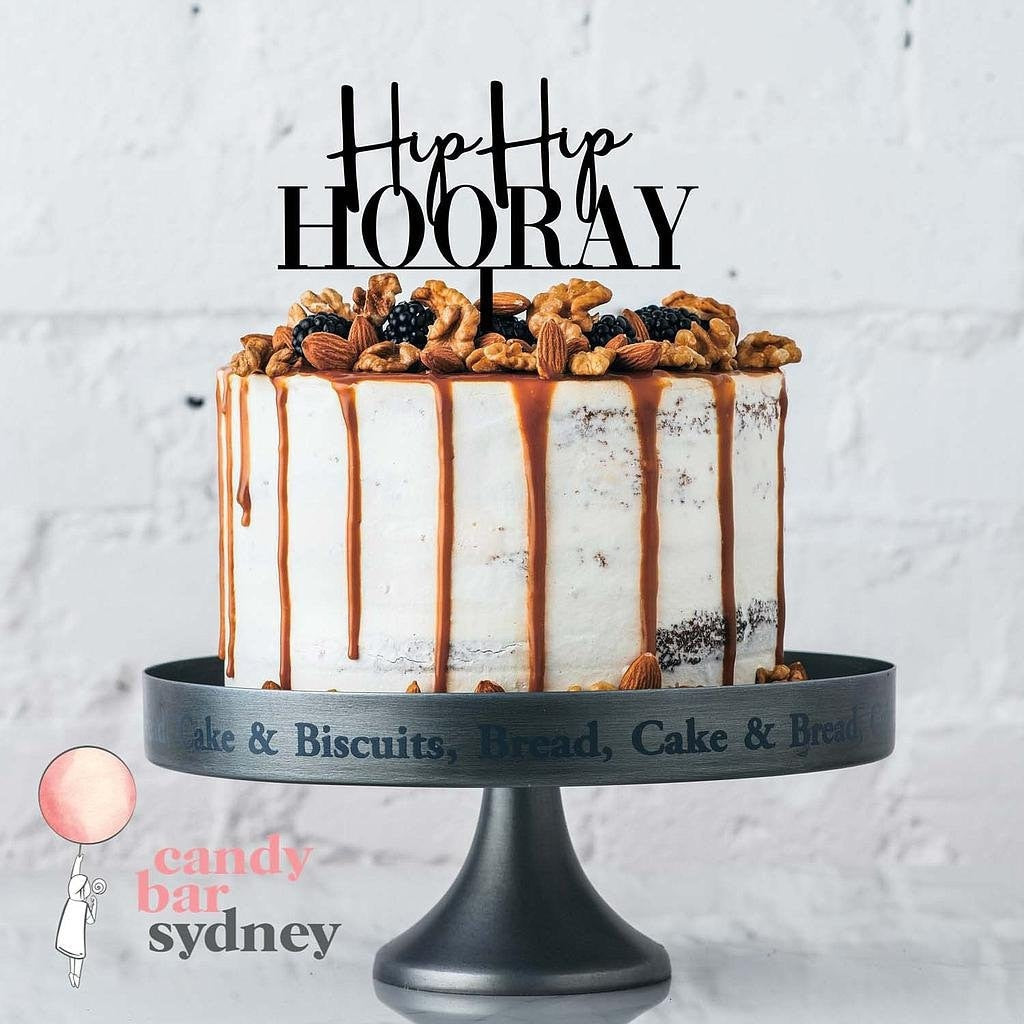 Hip Hip Hooray Birthday Cake Topper - Custom Cake Toppers - Rose Gold Cake Toppers - Letterfy 