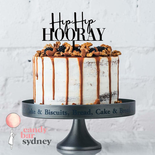 Hip Hip Hooray Birthday Cake Topper - Custom Cake Toppers - Rose Gold Cake Toppers - Letterfy 