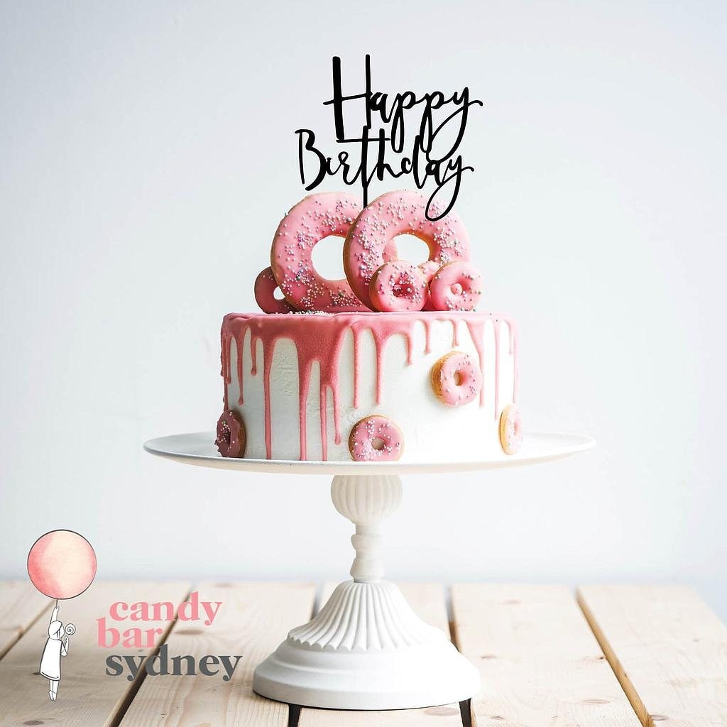 Happy Birthday Cake Topper Graffiti - Birthday Cake Toppers - Rose Gold Cake Toppers - Letterfy 