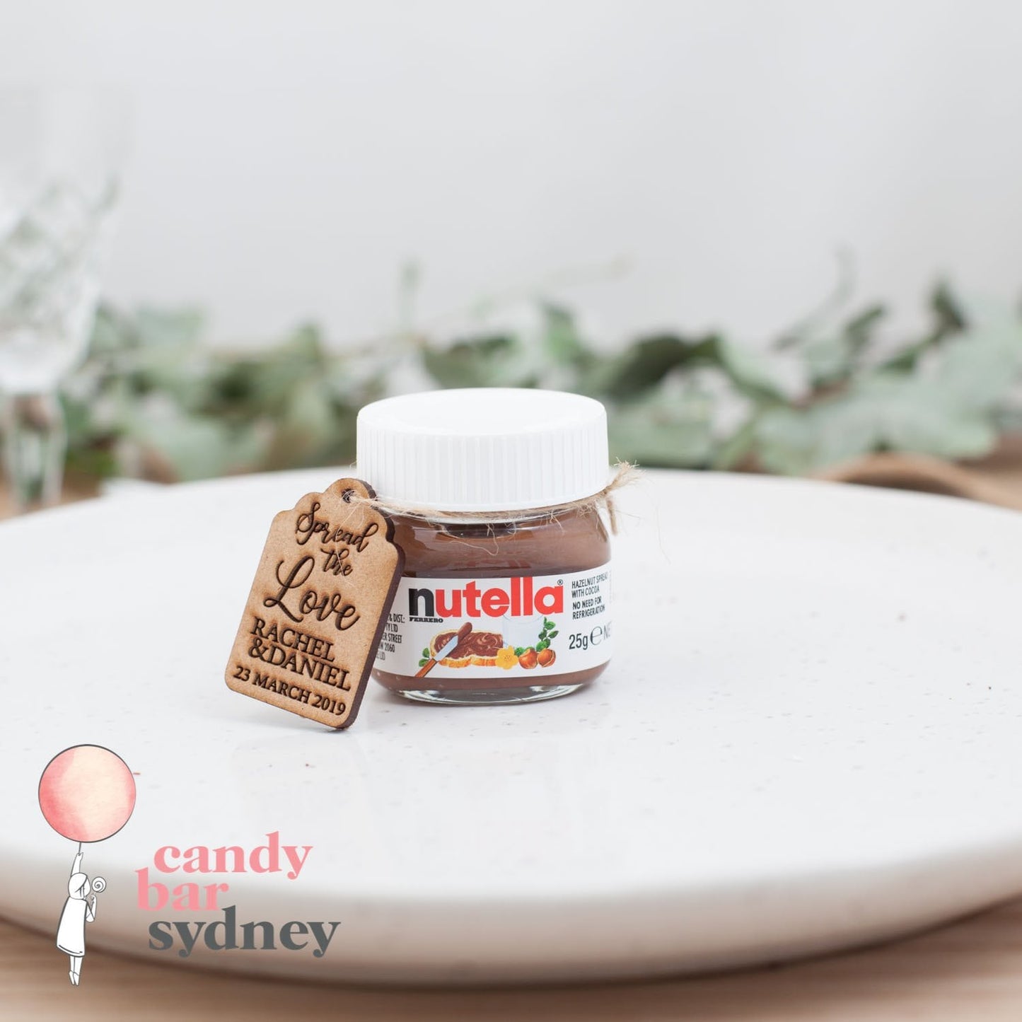 Mini Nutella Custom Bonbonniere Tags - Custom Gifts - Wedding Favours - Letterfy 