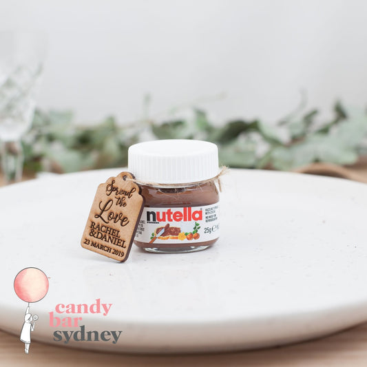 Mini Nutella Custom Bonbonniere Tags - Custom Gifts - Wedding Favours - Letterfy 