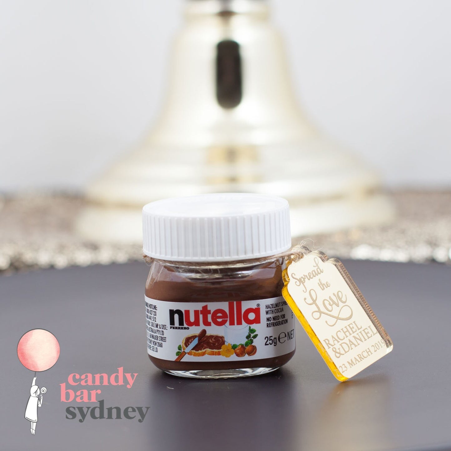 Mini Nutella Custom Bonbonniere Tags - Custom Gifts - Wedding Favours - Letterfy 