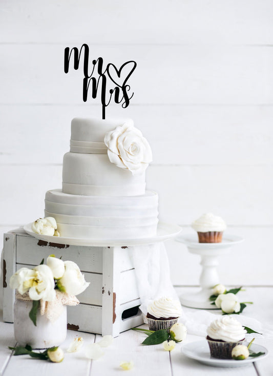 Mr and Mrs Wedding Cake Topper - Wedding Cake Decorations - Letterfy 