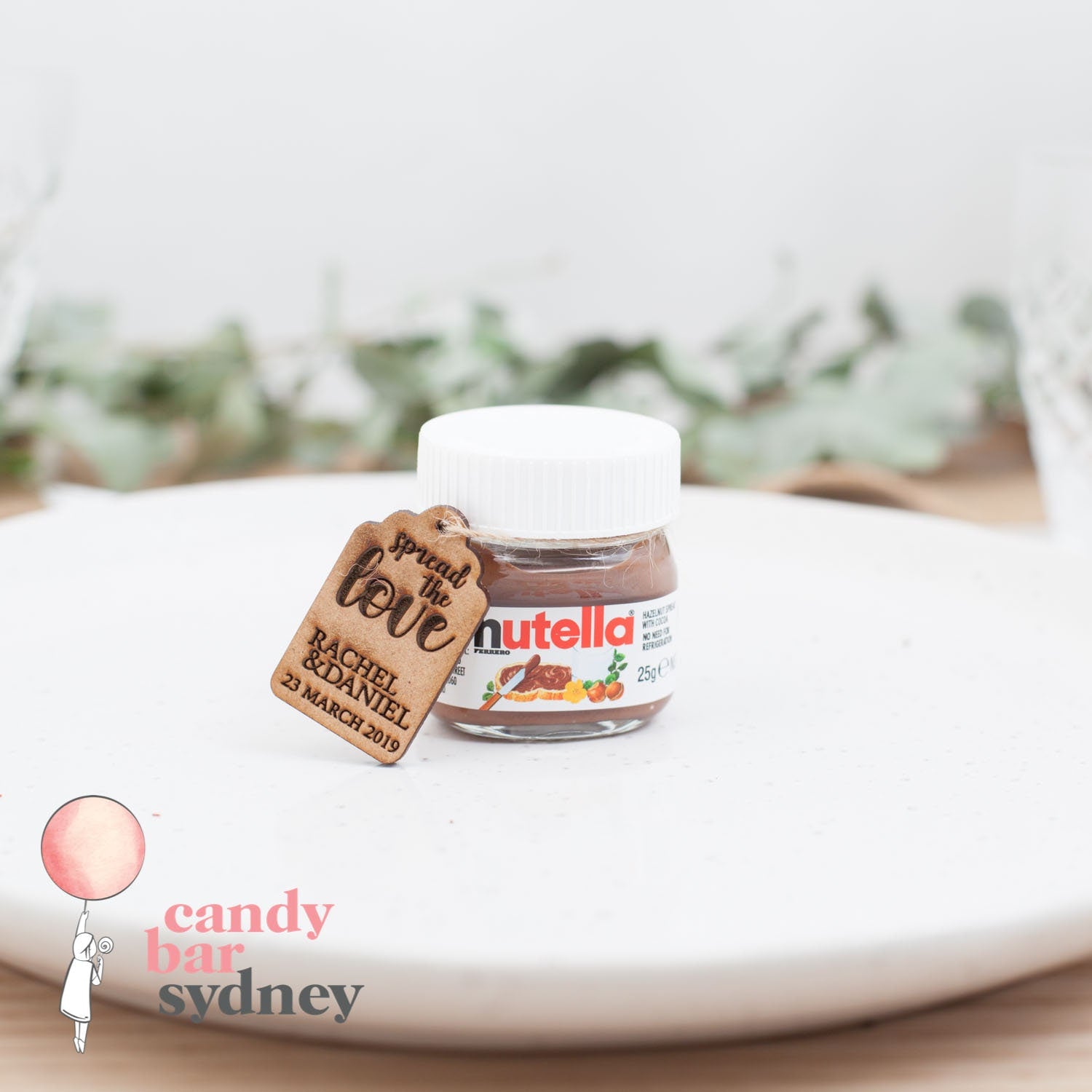 Mini Nutella Custom Bonbonniere Tags - Custom Gifts - Wedding Favours - Letterfy 