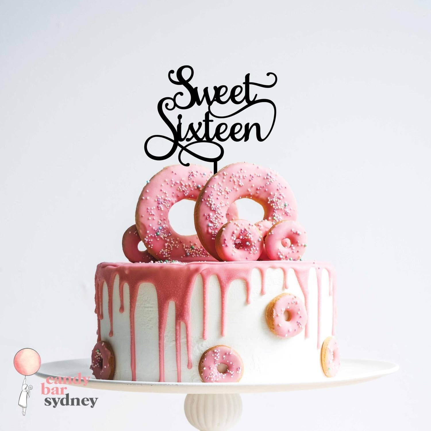 Sweet Sixteen 16th Birthday Cake Topper - Sixteenth Party - Cake Decorations - Letterfy 