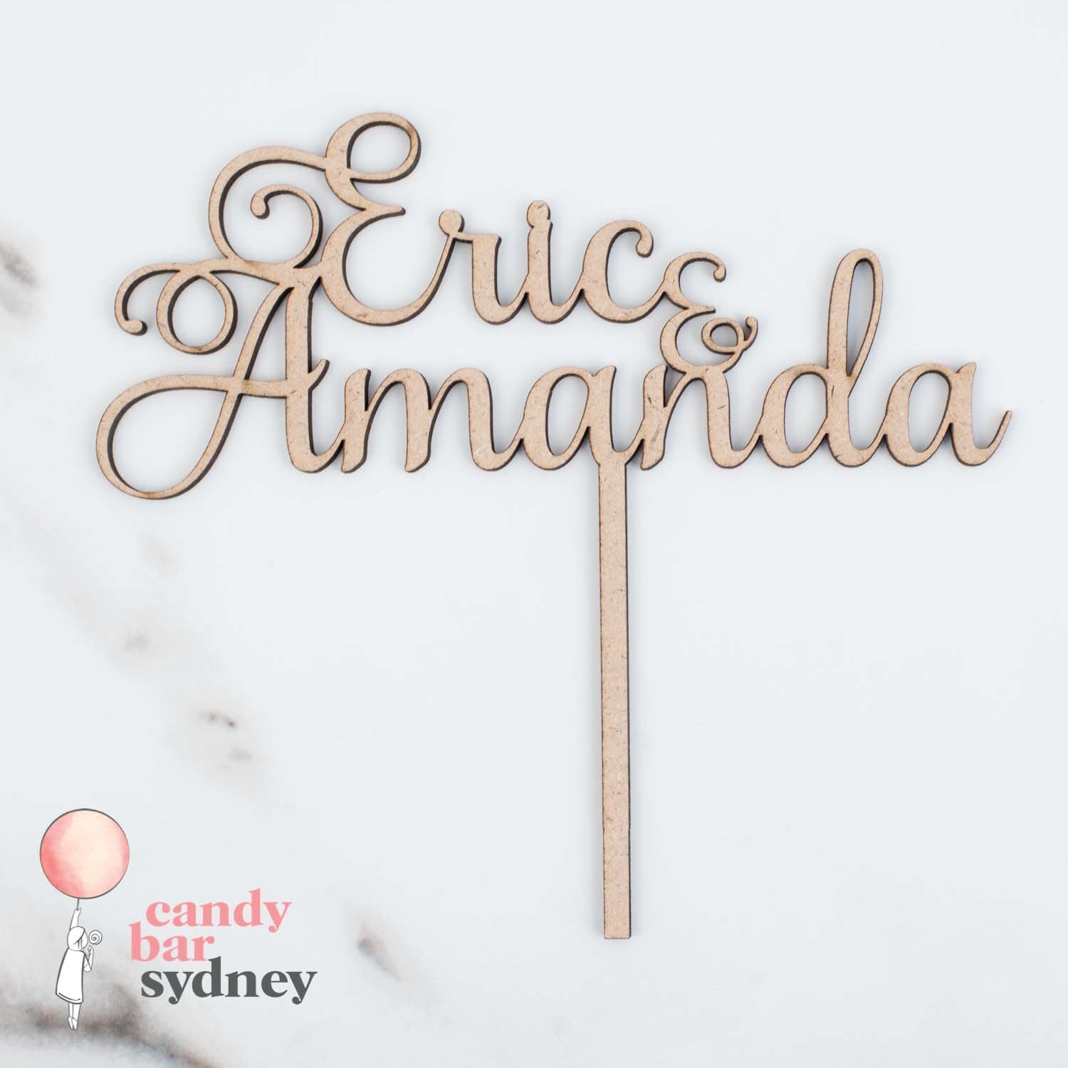 Custom Couple Names Wedding Cake Topper Style 2 - Custom Cake Toppers - Rose Gold Cake Toppers - Letterfy 