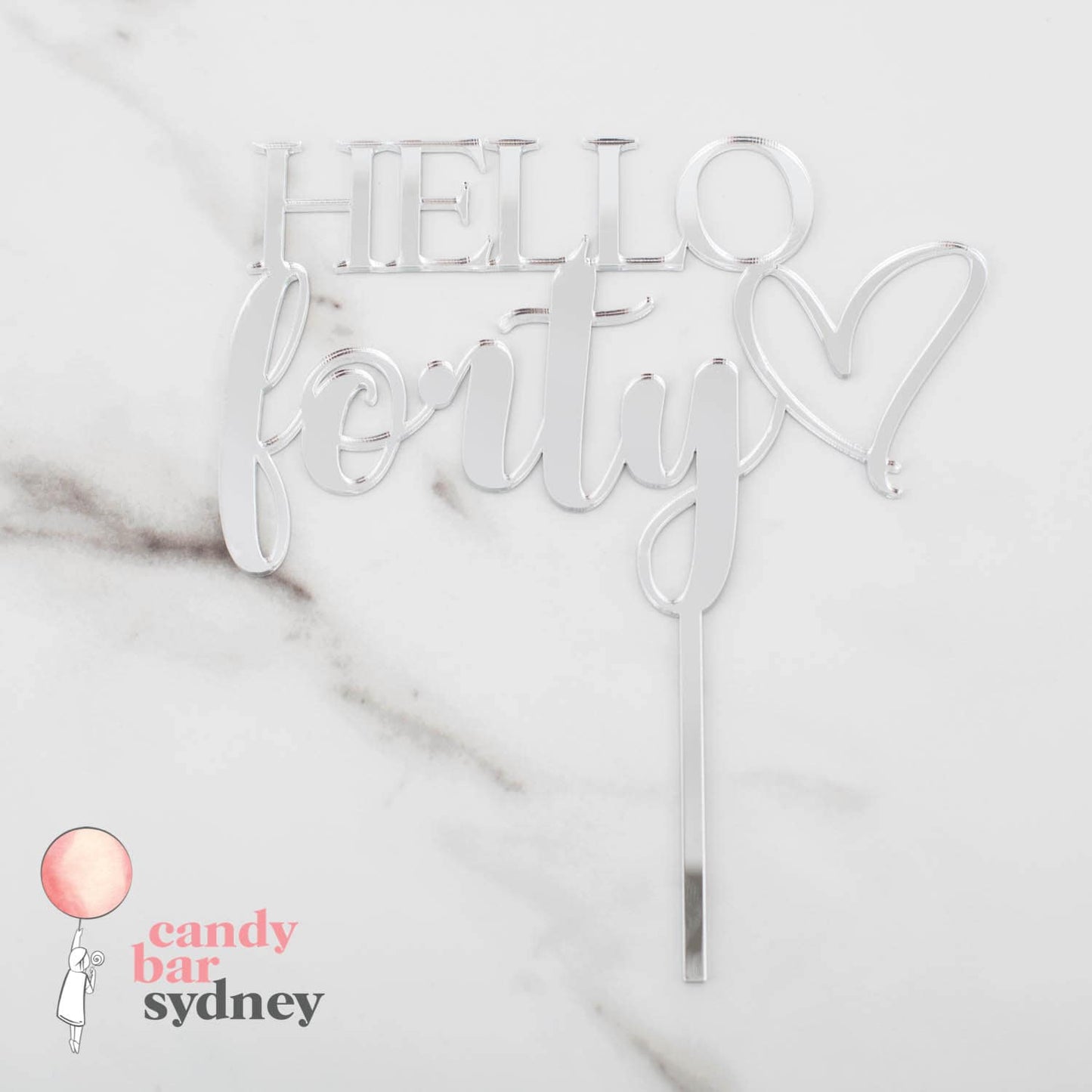 Hello Forty Birthday Cake Topper - 40th Birthday Party - Birthday Decorations - Letterfy 