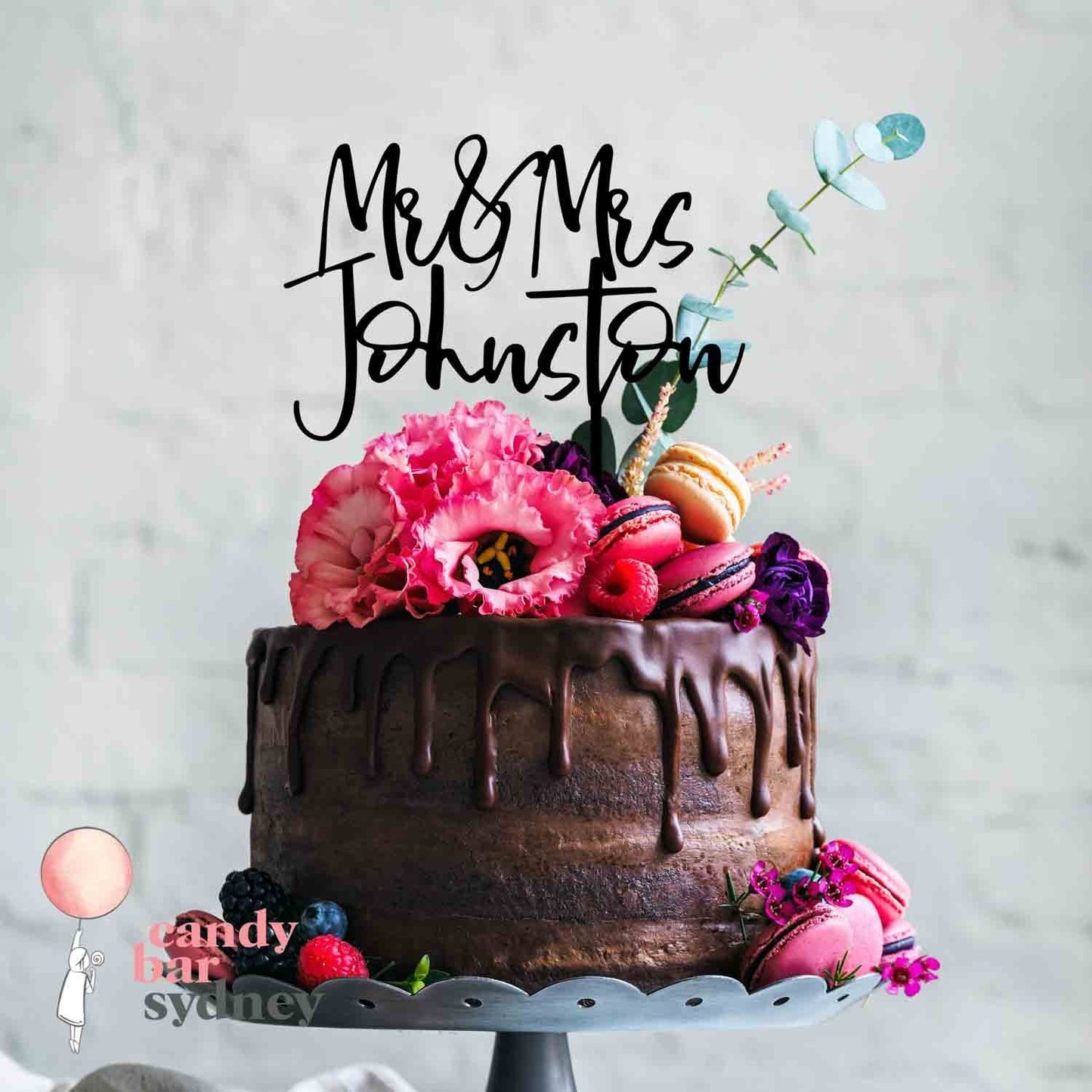 Mr & Mrs Personalised Wedding Cake Topper Style 3 - Custom Cake Topper - Acrylic Cake Toppers - Letterfy 