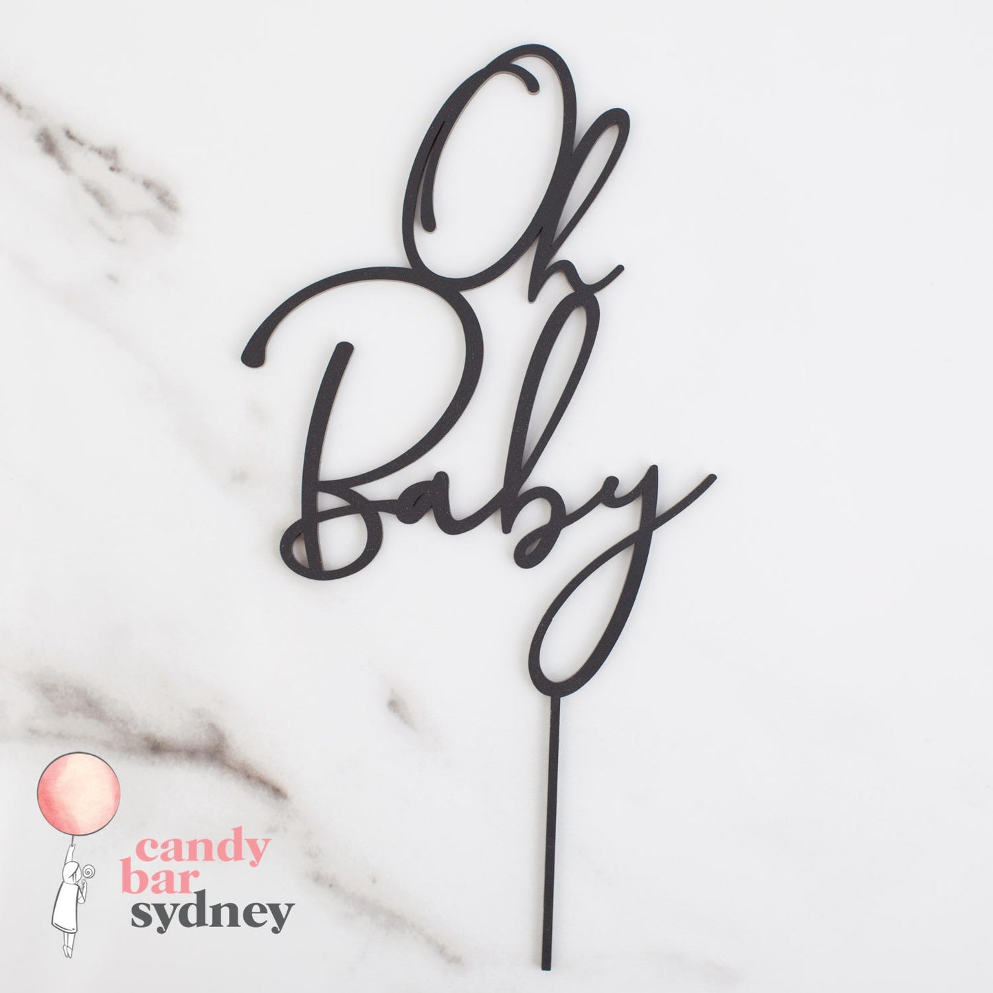 Oh Baby Cake Topper - Baby Shower Cake Topper - Style 3 - Letterfy 