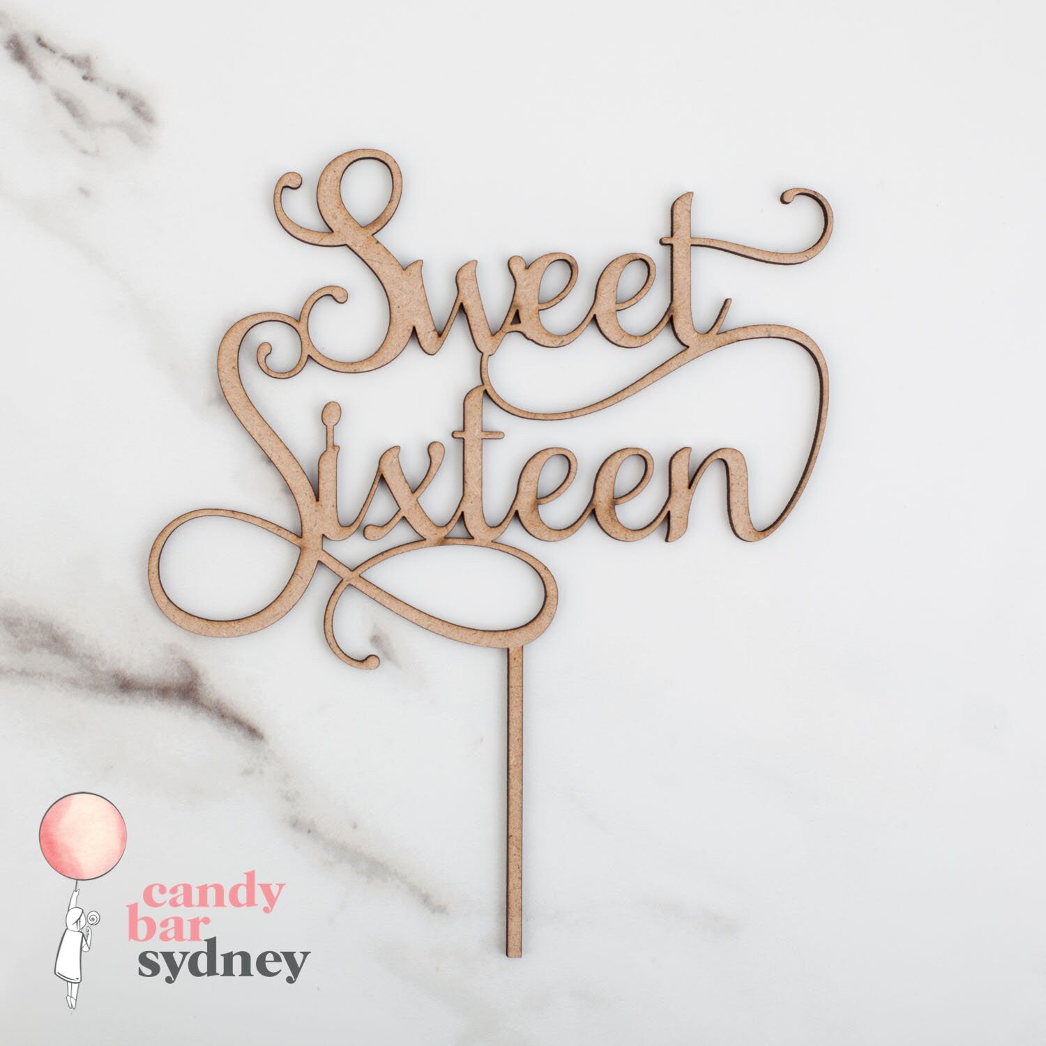 Sweet Sixteen 16th Birthday Cake Topper - Sixteenth Party - Cake Decorations - Letterfy 