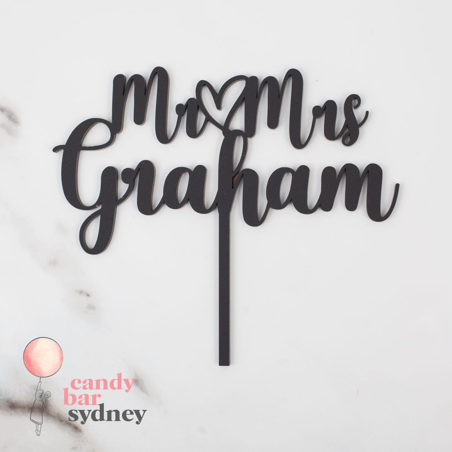 Mr & Mrs Personalised Wedding Cake Topper Style 1 - Wedding Cake Decorations - Custom Cake Toppers - Letterfy 